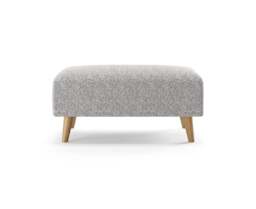 Jasper Silver Chenille Fabric Footstool