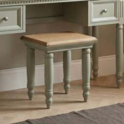 Francis Oak and Soft Green Painted Dressing Table Stool