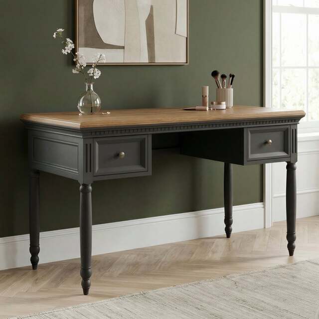 Francis Oak and Charcoal Grey Painted Dressing Table