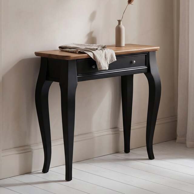 Chateau Noir Oak and Black Painted Console Table