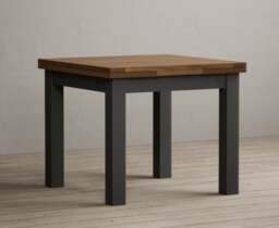 Extending Buxton 90cm Oak and Charcoal Grey Painted Dining Table