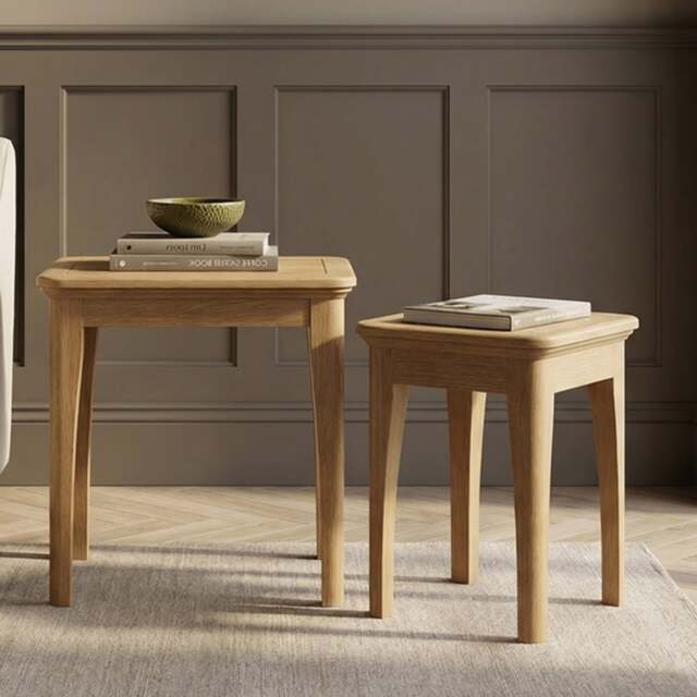 Cambridge Solid Oak Nest Of Tables