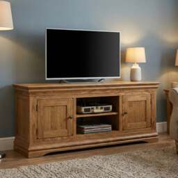 Burford Rustic Solid Oak Large TV Unit