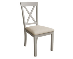 Hertford Soft White Dining Chairs with Linen Seat Pad