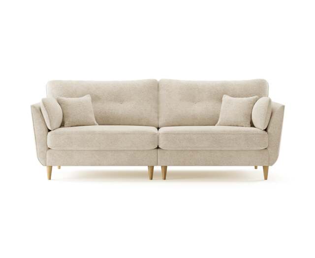 Capri Natural Boucle Fabric 4 Seater Sofa
