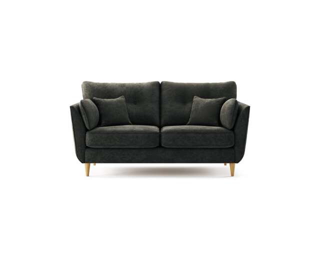 Capri Anthracite Chenille Fabric 2 Seater Sofa