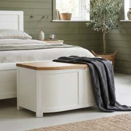 Bradwell Oak and Signal White Painted Blanket Box