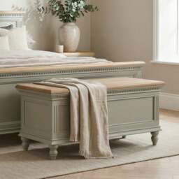 Francis Oak and Soft Green Painted Blanket Box