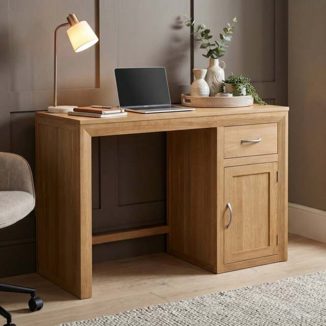 Tilt 100% Solid Oak Computer Desk