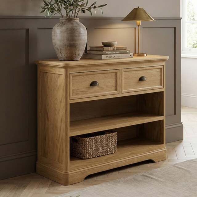 Cambridge Solid Oak Storage Console Table