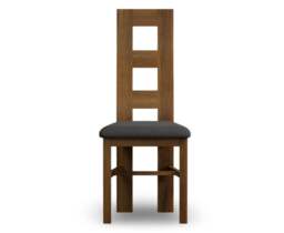 Rustic Solid Oak Charcoal Grey Set of 2 Fabric Dining Chairs