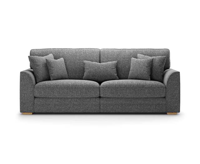 Jasper Charcoal Chenille Fabric 4 Seater Sofa