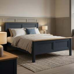 Bridstow Oak and Blue Painted Double Bed