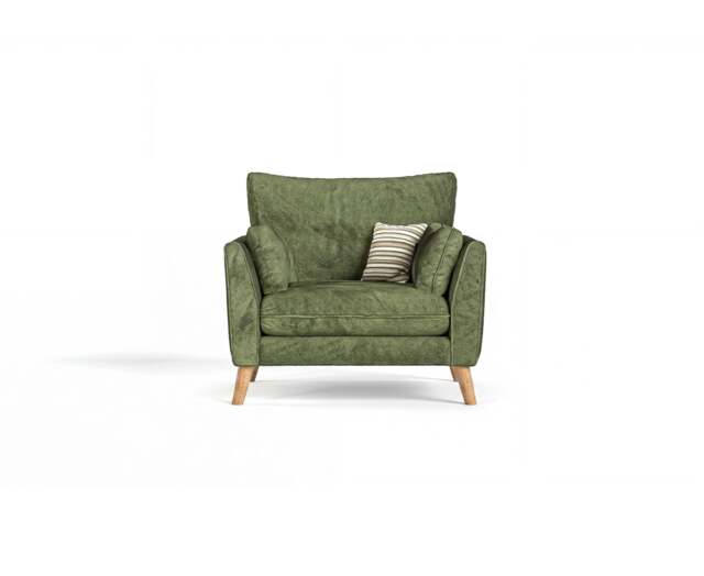 Palermo Olive Green Chenille Fabric Armchair