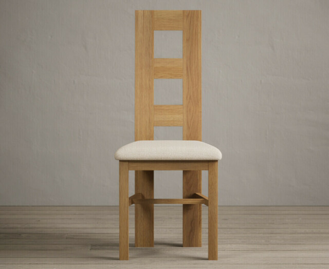 Helmsley 150cm Round Oak Dining Table with 8 Linen Natural Chairs