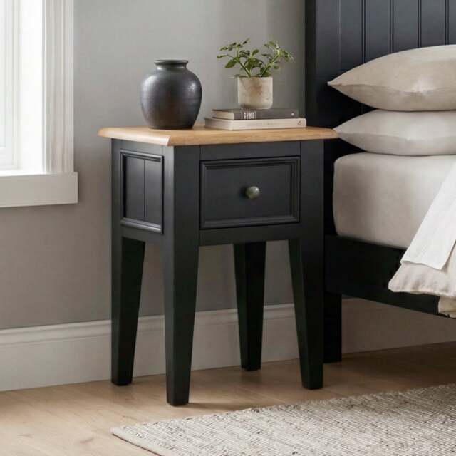 Charlton Oak and Black Painted Bedside Table