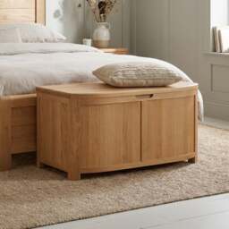 Somerton Curved Solid Oak Blanket Box