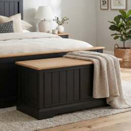Charlton Oak and Black Painted Blanket Box