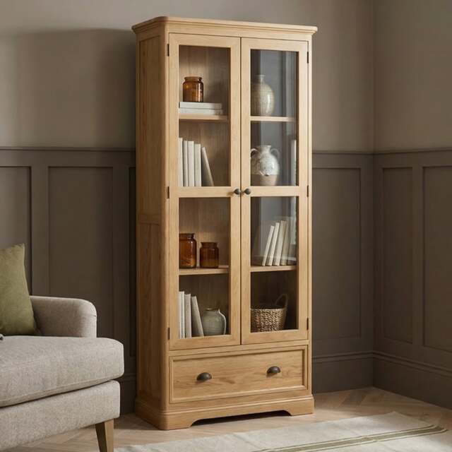 Cambridge Solid Oak Glazed Display Cabinet
