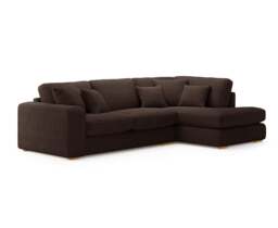 Milan Chocolate Fabric Right Hand Facing Chaise Sofa