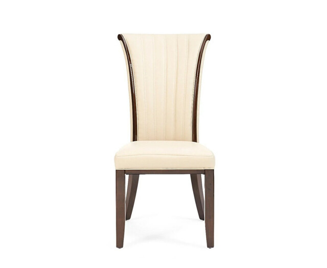 Lorient Cream Set of 2 Leather Dining Chairs