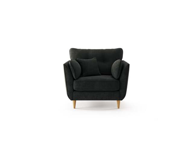 Capri Anthracite Chenille Fabric Armchair