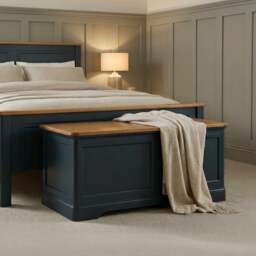 Bridstow Oak and Blue Painted Blanket Box