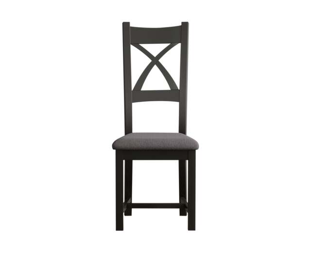 Painted Charcoal Grey Set of 2 Painted Dining Chairs