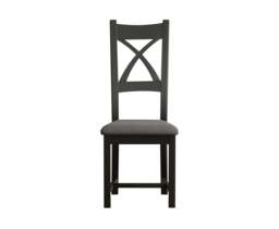 Painted Charcoal Grey Set of 2 Painted Dining Chairs