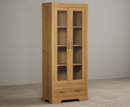 Tilt Solid Oak Glazed Display Cabinet