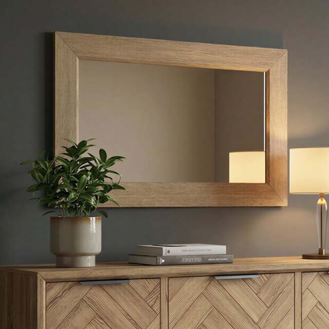 Herringbone Solid Oak Wall Mirror