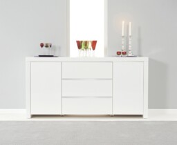 Newark 2 Door 3 Drawer White High Gloss Sideboard