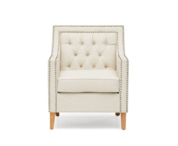 Chartwell Chesterfield Ivory Linen Armchair