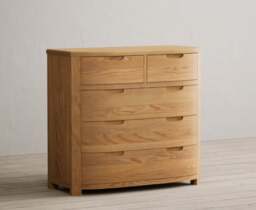 Somerton Curved Solid Oak 2 Over 3 Chest of Drawers