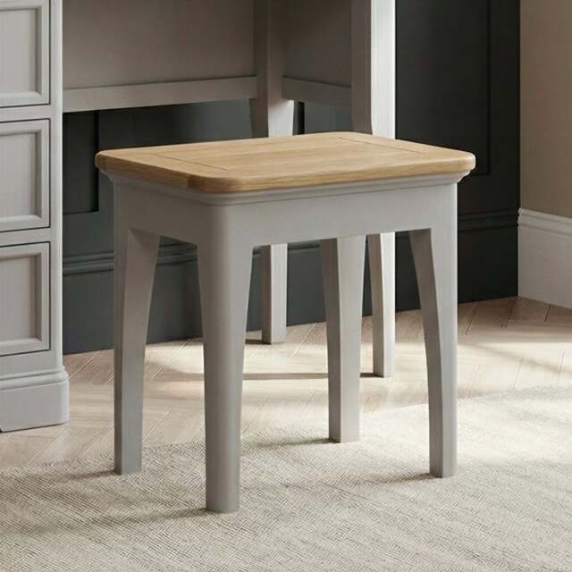 Felton Oak and Light Grey Painted Dressing Table Stool