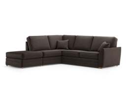 Bella Chocolate Fabric Large Left Hand Facing Chaise Corner Sofa