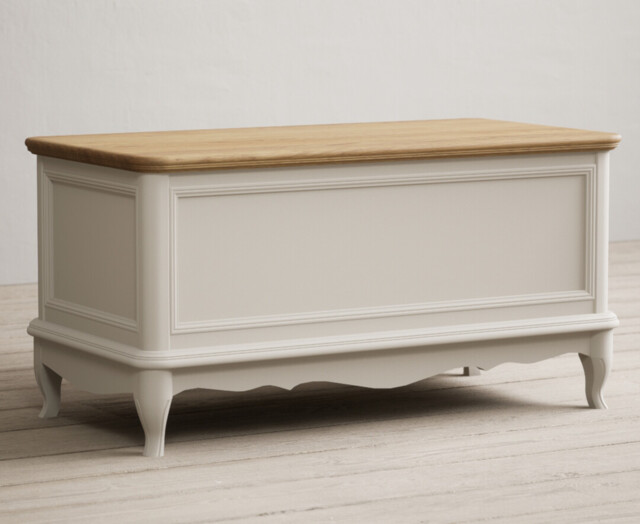 Chateau Oak and Soft White Painted Blanket Box