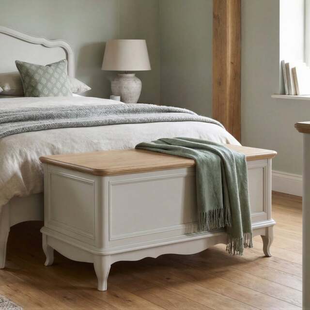 Chateau Oak and Soft White Painted Blanket Box