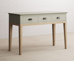 Ancona Oak and Soft Green Painted Dressing Table / Computer Desk