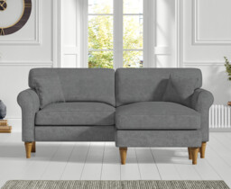 Darwin Charcoal Grey Fabric Right Hand Facing Chaise Corner Sofa
