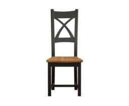 Painted Rustic Oak Set of 2 Painted Dining Chairs