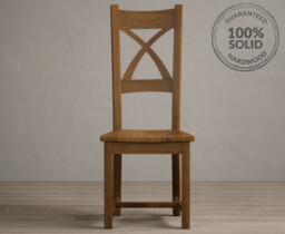 Rustic Solid Oak Rustic Oak Set of 2 Oak Dining Chairs
