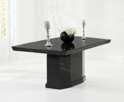 Carvelle 160cm Black Pedestal Marble Dining Table