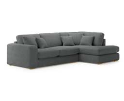 Milan Grey Fabric Right Hand Facing Chaise Sofa