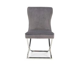 Lorenzo Grey Set of 2 Velvet Dining Chairs