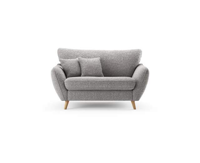 Palma Silver Chenille Fabric Love Chair