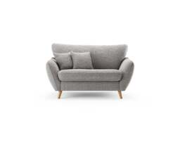 Palma Silver Chenille Fabric Love Chair