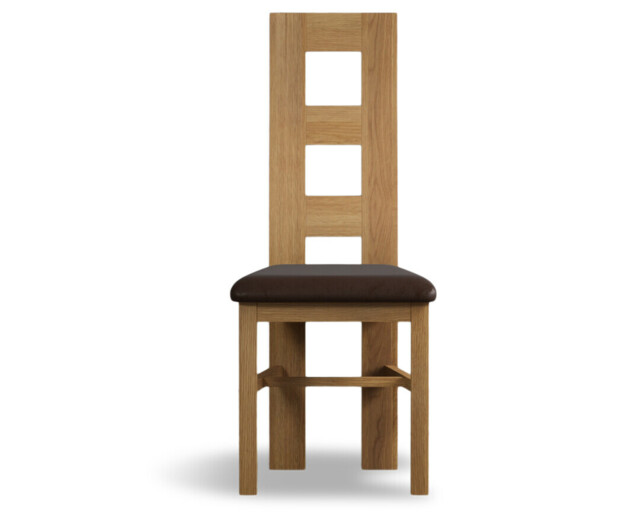 Natural Brown Set of 2 Fabric Dining Chairs