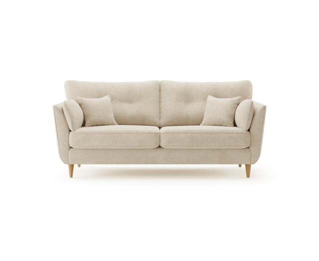 Capri Natural Boucle Fabric 3 Seater Sofa