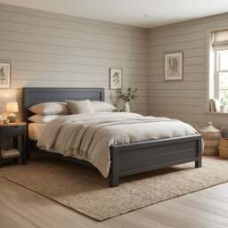 Bradwell Oak and Charcoal Painted King Size Bed